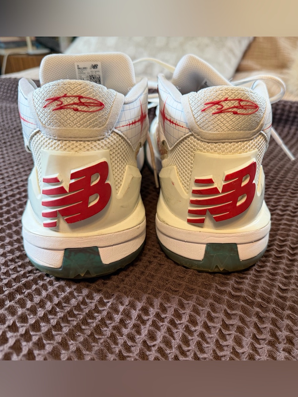 White Multicolor Patterned Athletic Sneakers - Picture 2 of 7